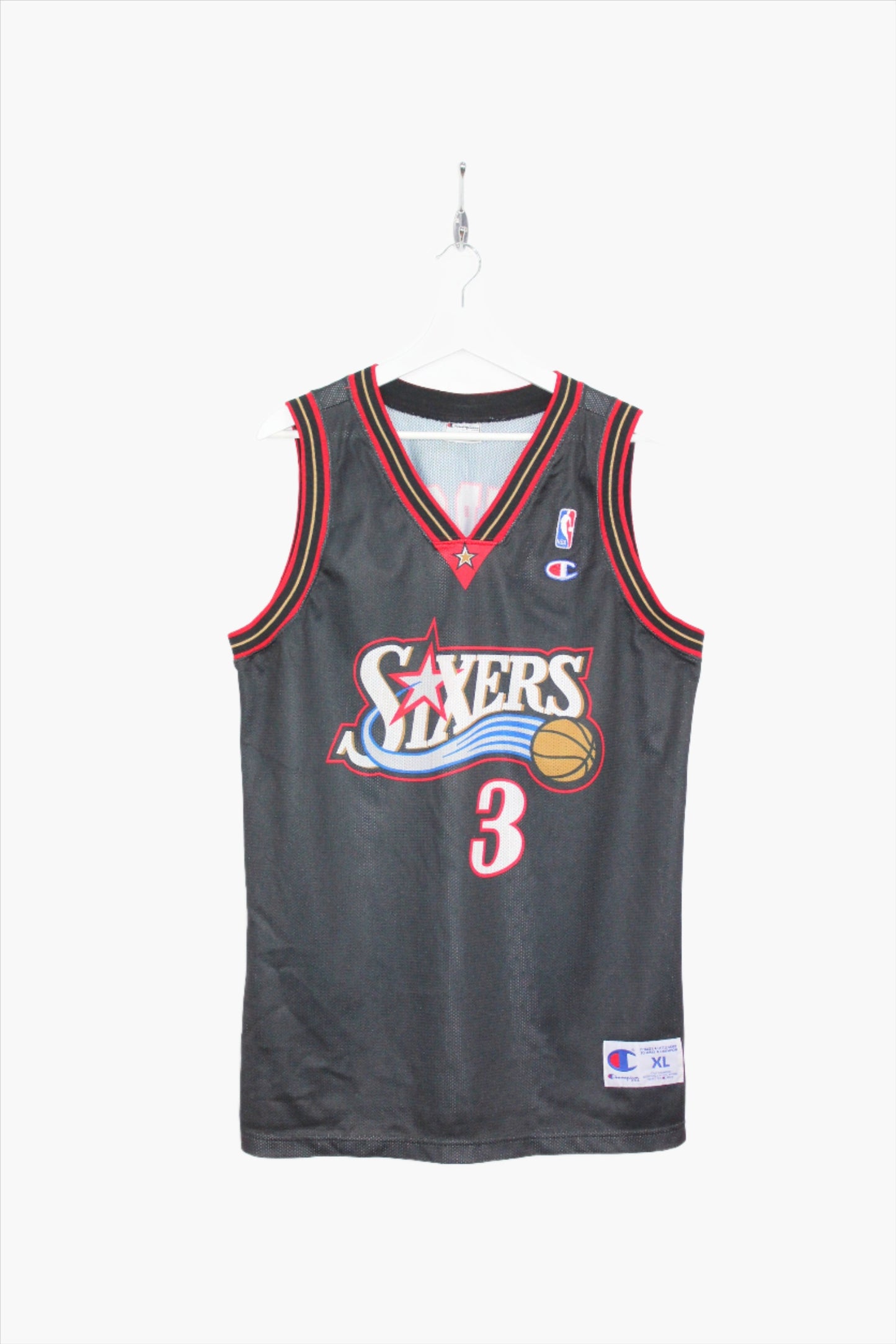 CHAMPION VINTAGE PHILADELPHIA 76ERS 2000-02 #3 IVERSON AWAY JERSEY XL