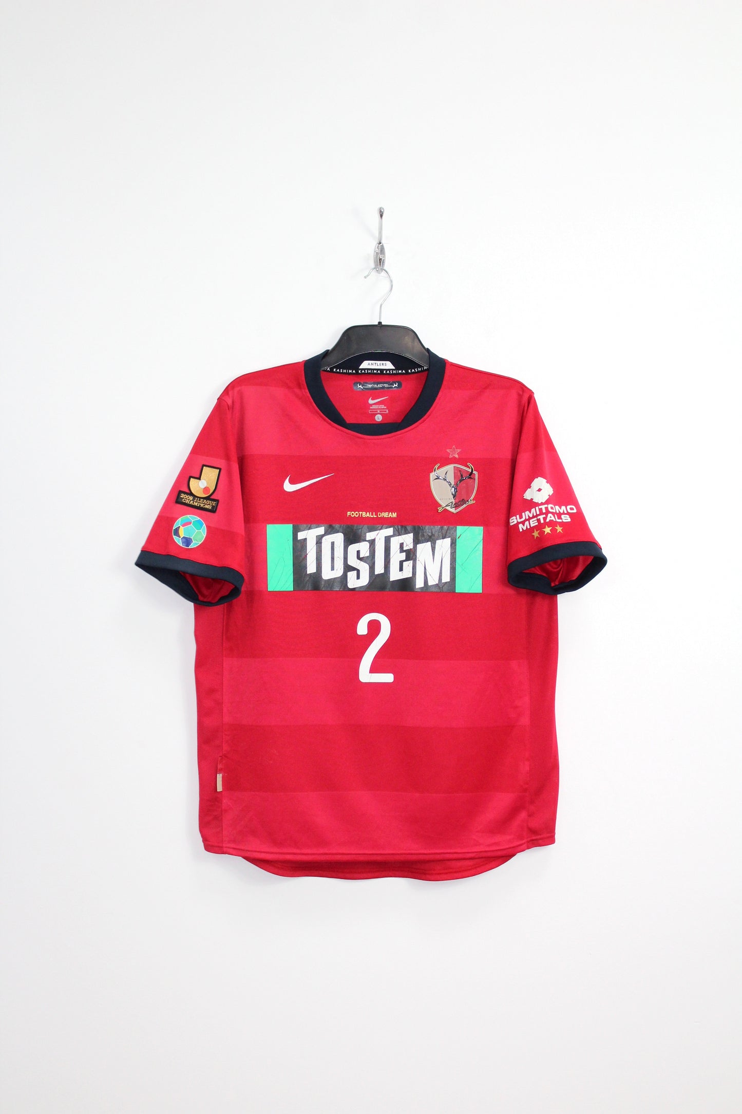 KASHIMA ANTLERS 2010 J.LEAGUE NIKE HOME FOOTBALL SHIRT UCHIDA #2 LARGE