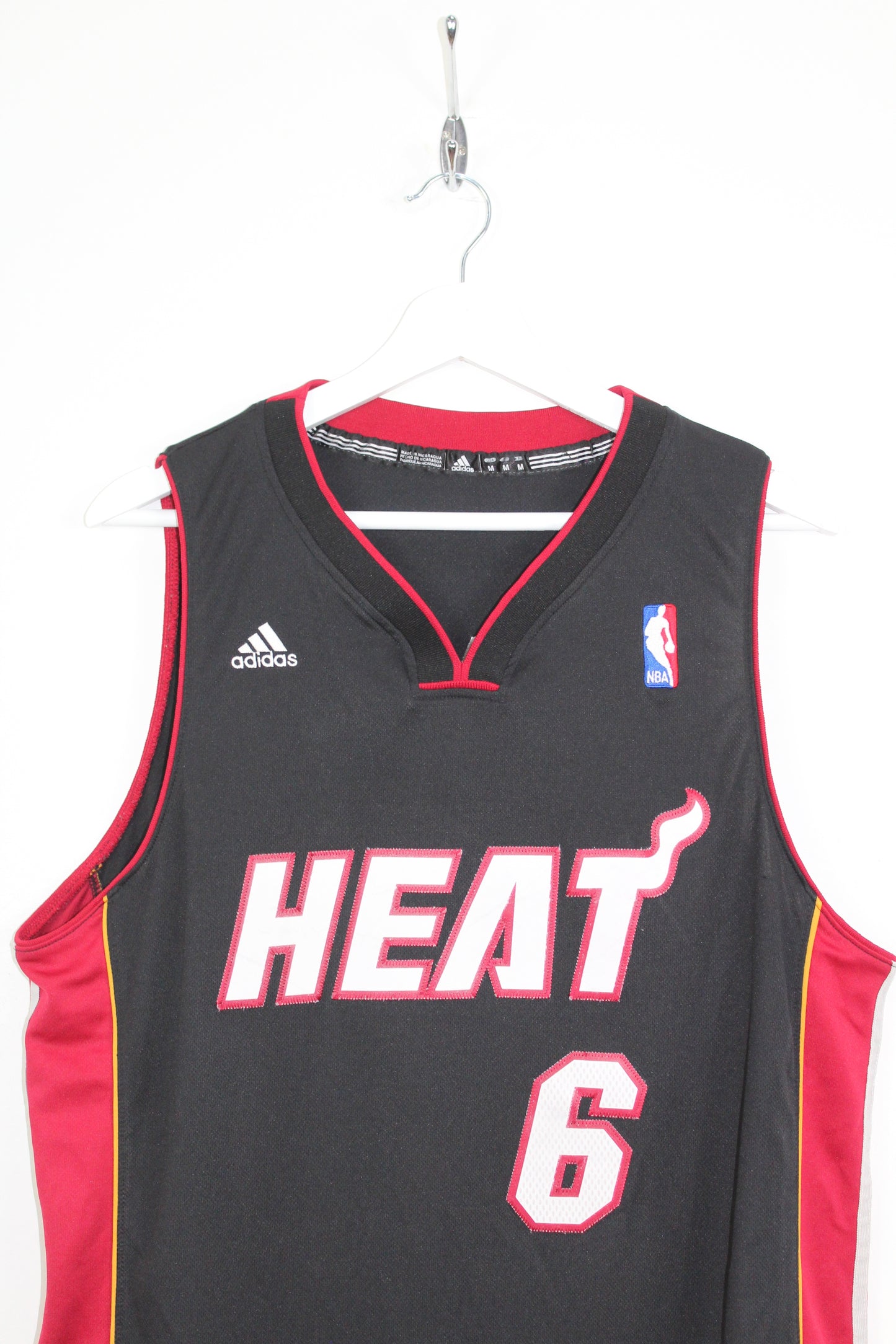 ADIDAS MIAMI HEAT 2012-14 #6 JAMES NBA SWINGMAN JERSEY MEDIUM