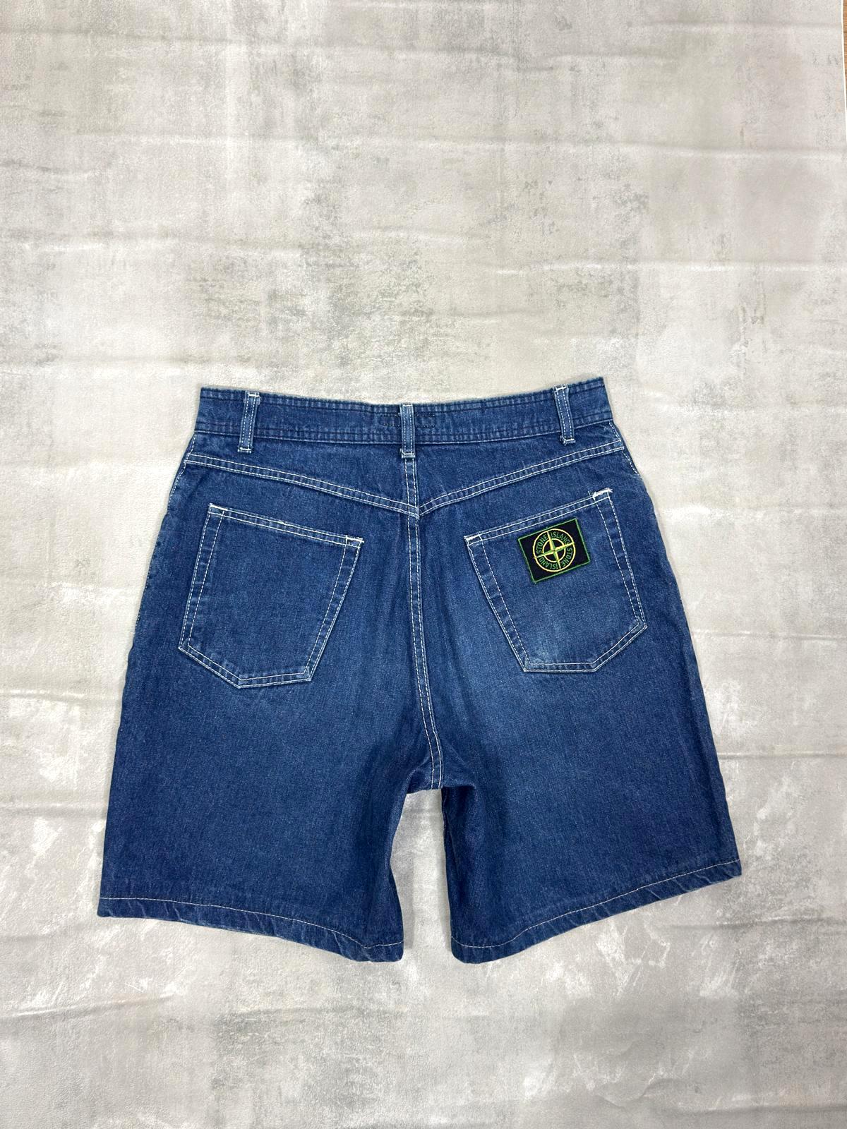 STONE ISLAND 80'S VINTAGE DENIM SHORTS W 32" MEDIUM