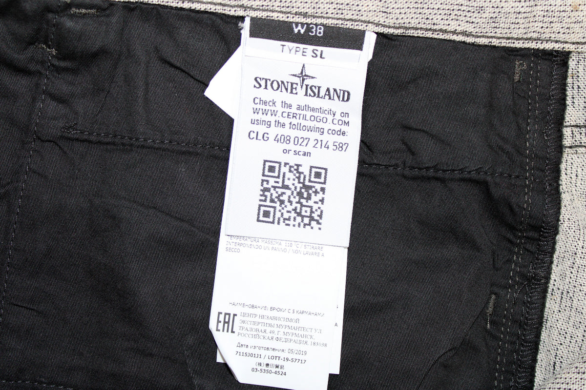 STONE ISLAND AW 2019 TYPE SL HEMP-COTTON SLIM FIT JEANS W 38" x L 29"