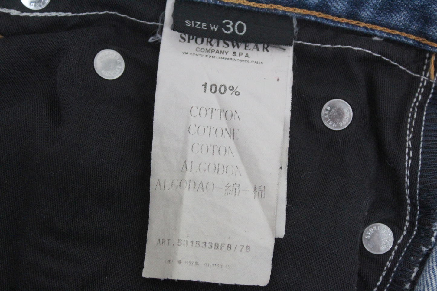 STONE ISLAND AW 2010 TYPE SL SLIM FIT JEANS W 30" x L 34"