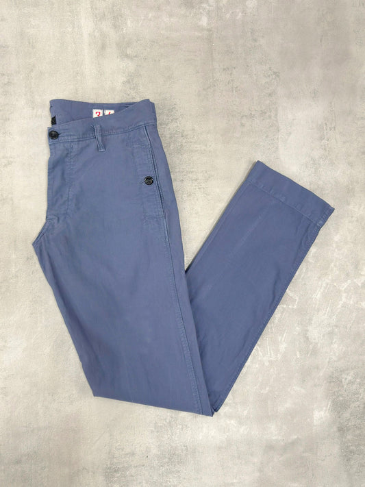 STONE ISLAND DENIMS SS 2009 STRAIGHT LEG LINO FLAX COTTON TROUSERS W 34" x L 36"