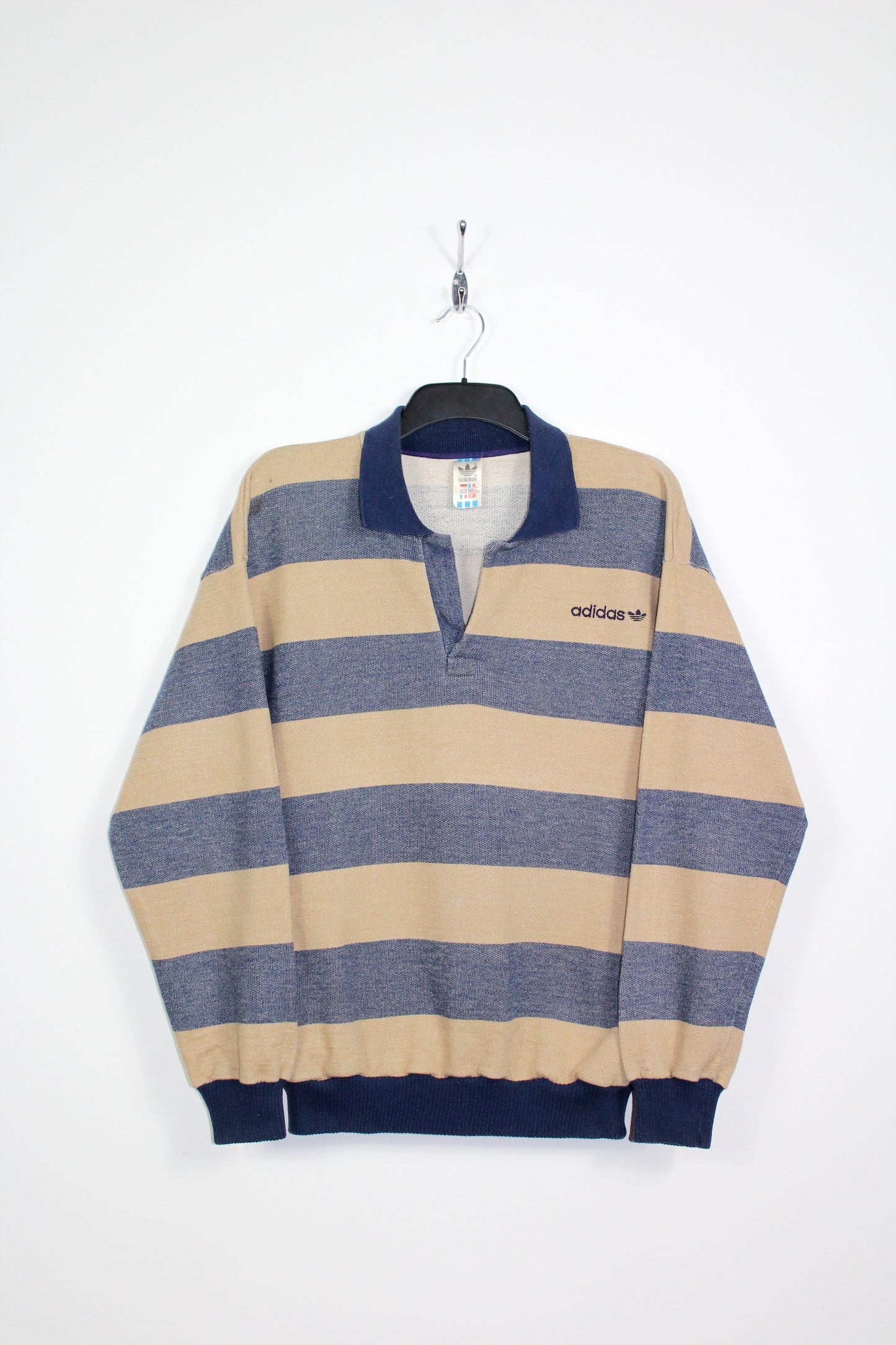 ADIDAS 80'S VINTAGE STRIPED SWEATSHIRT D6 LARGE