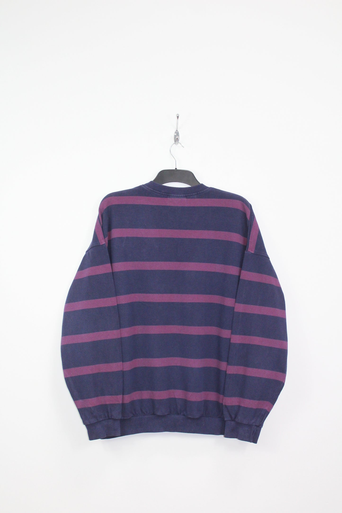 LACOSTE 90'S VINTAGE CHEMISE LACOSTE "LA CHEMISE" STRIPED SWEATSHIRT XL