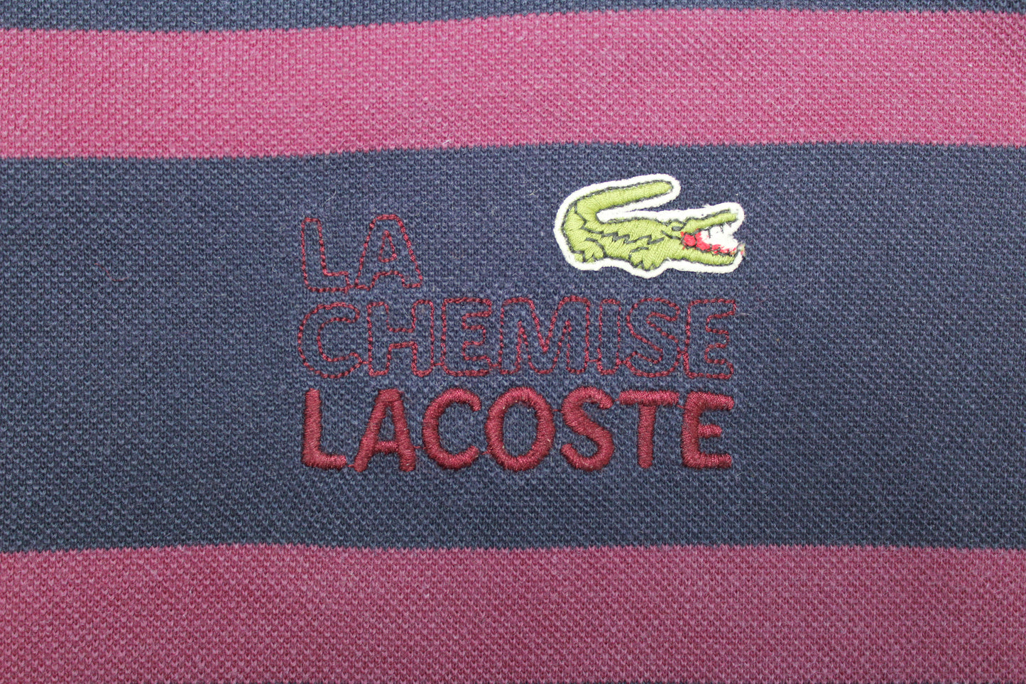 LACOSTE 90'S VINTAGE CHEMISE LACOSTE "LA CHEMISE" STRIPED SWEATSHIRT XL