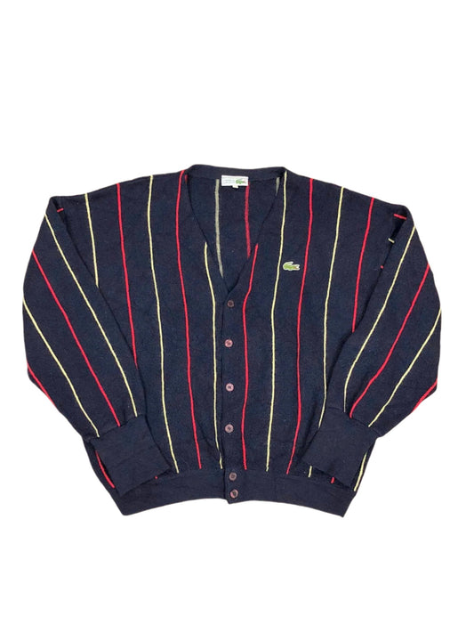 LACOSTE 70'S VINTAGE STRIPED WOOL CARDIGAN XL