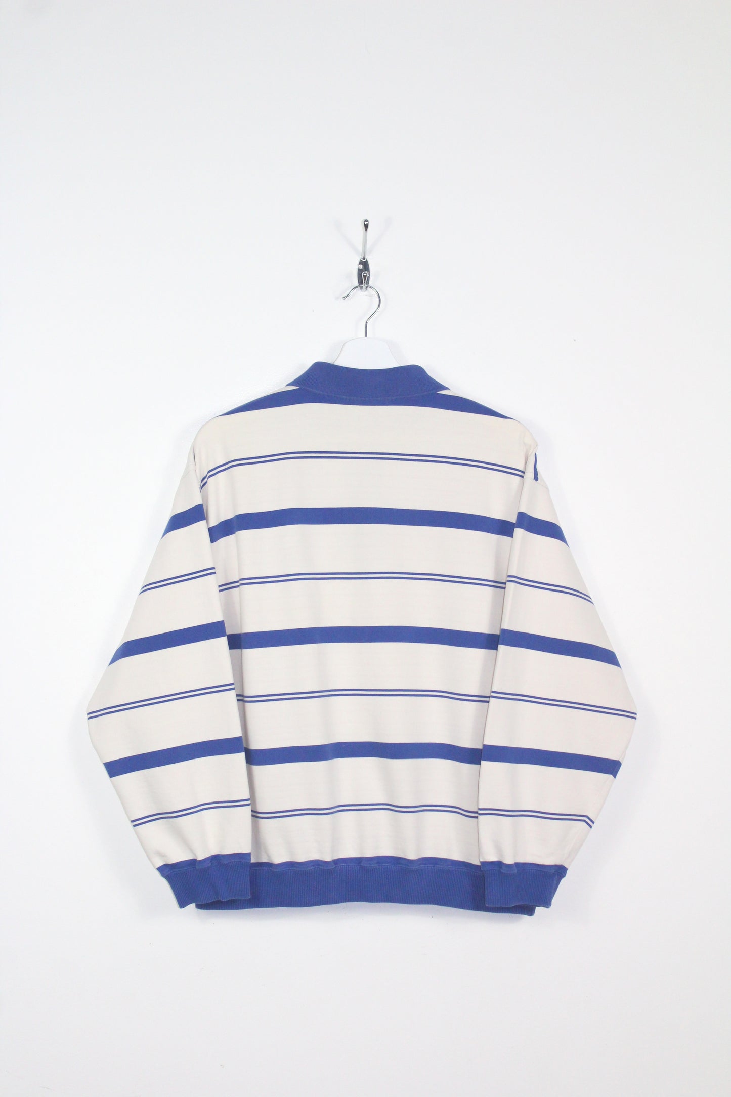 LACOSTE 90'S VINTAGE CHEMISE LACOSTE STRIPED RUGBY SWEATSHIRT LARGE