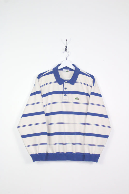 LACOSTE 90'S VINTAGE CHEMISE LACOSTE STRIPED RUGBY SWEATSHIRT LARGE
