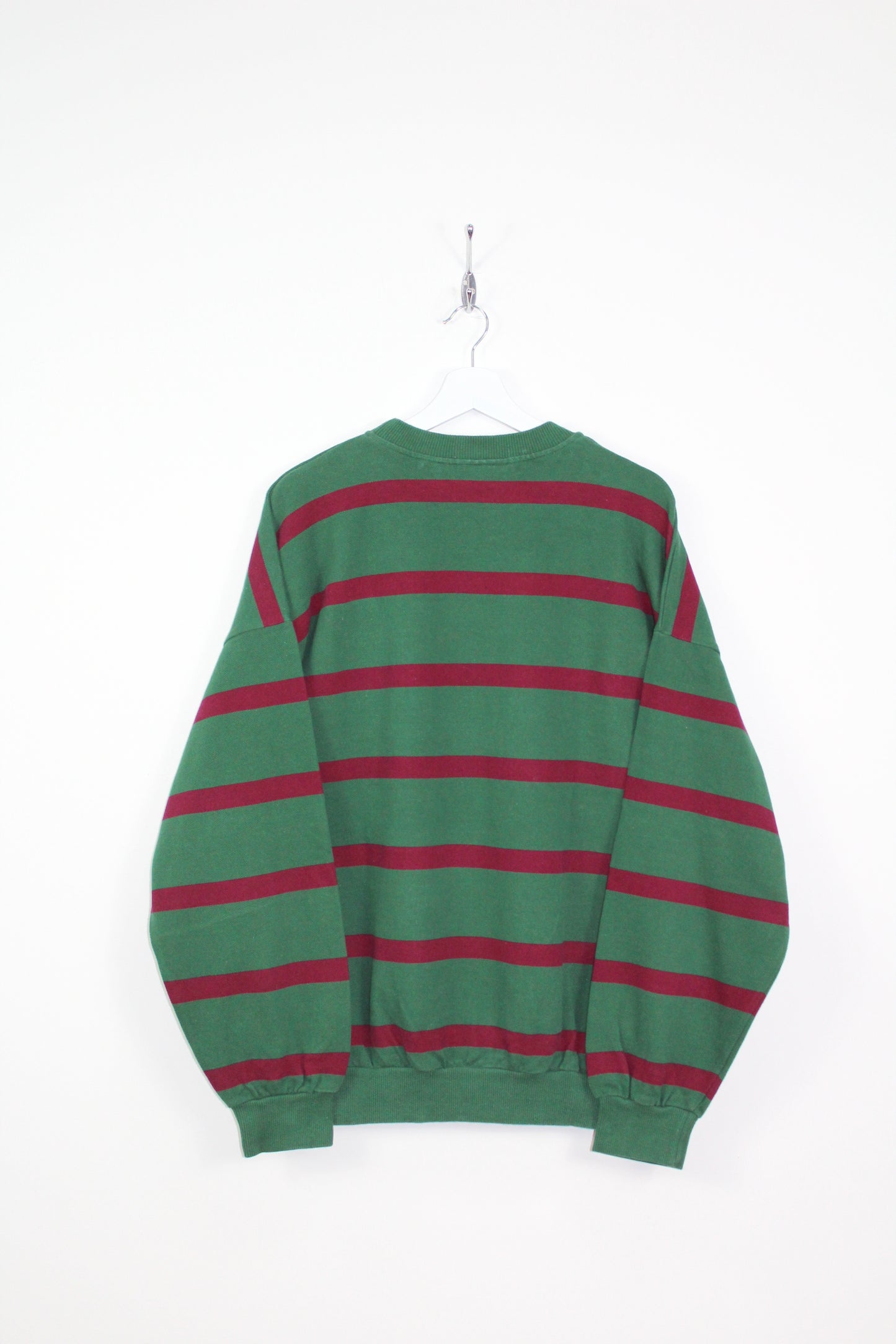 LACOSTE 90'S VINTAGE CHEMISE LACOSTE "LA CHEMISE" STRIPED SWEATSHIRT XL