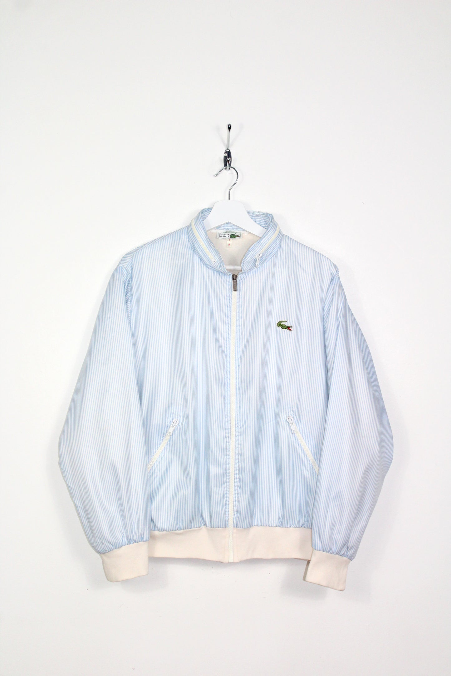 LACOSTE 80'S VINTAGE CHEMISE LACOSTE CANDY STRIPE TRACKSUIT TOP JACKET MEDIUM