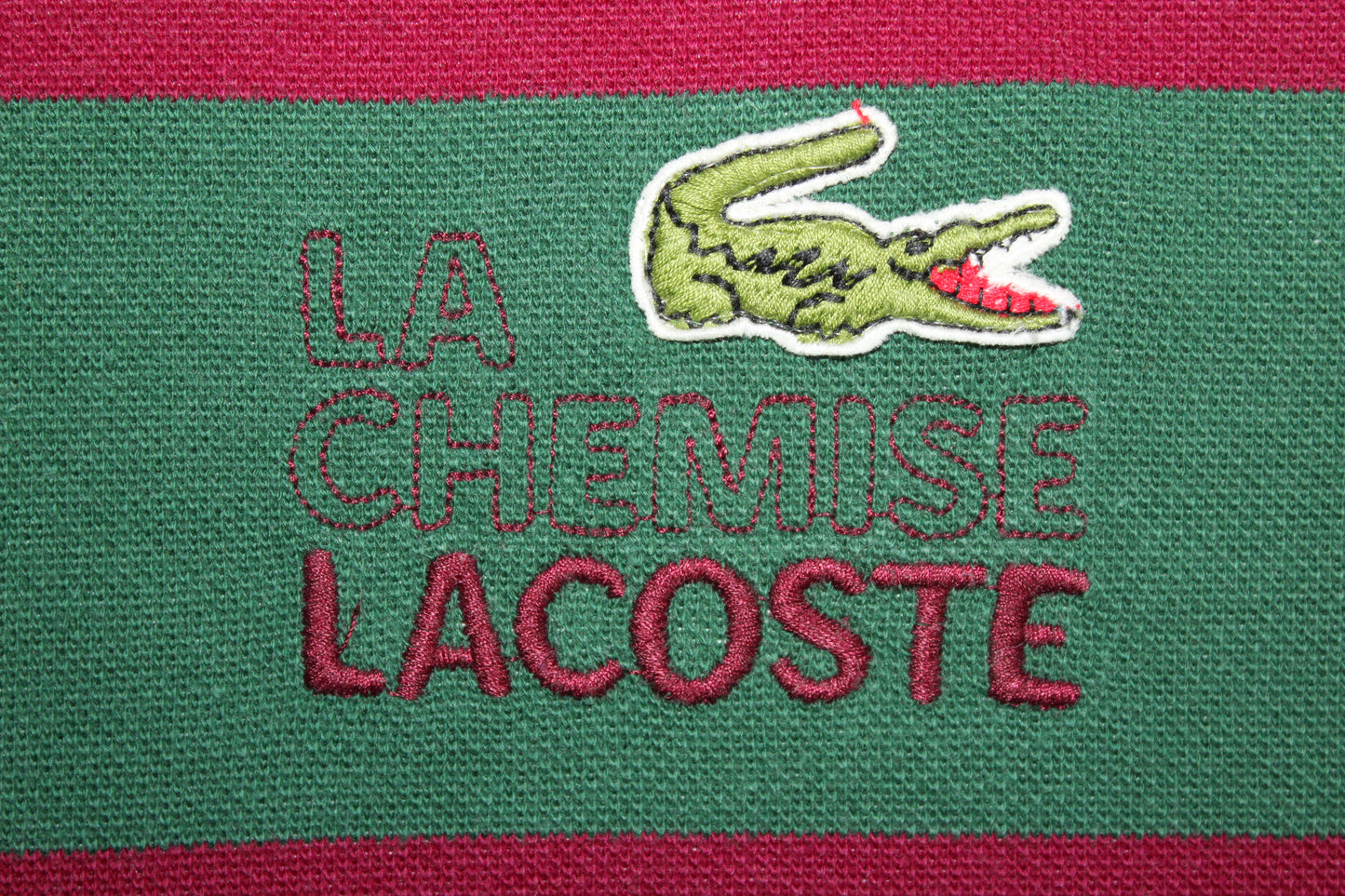 LACOSTE 90'S VINTAGE CHEMISE LACOSTE "LA CHEMISE" STRIPED SWEATSHIRT XL