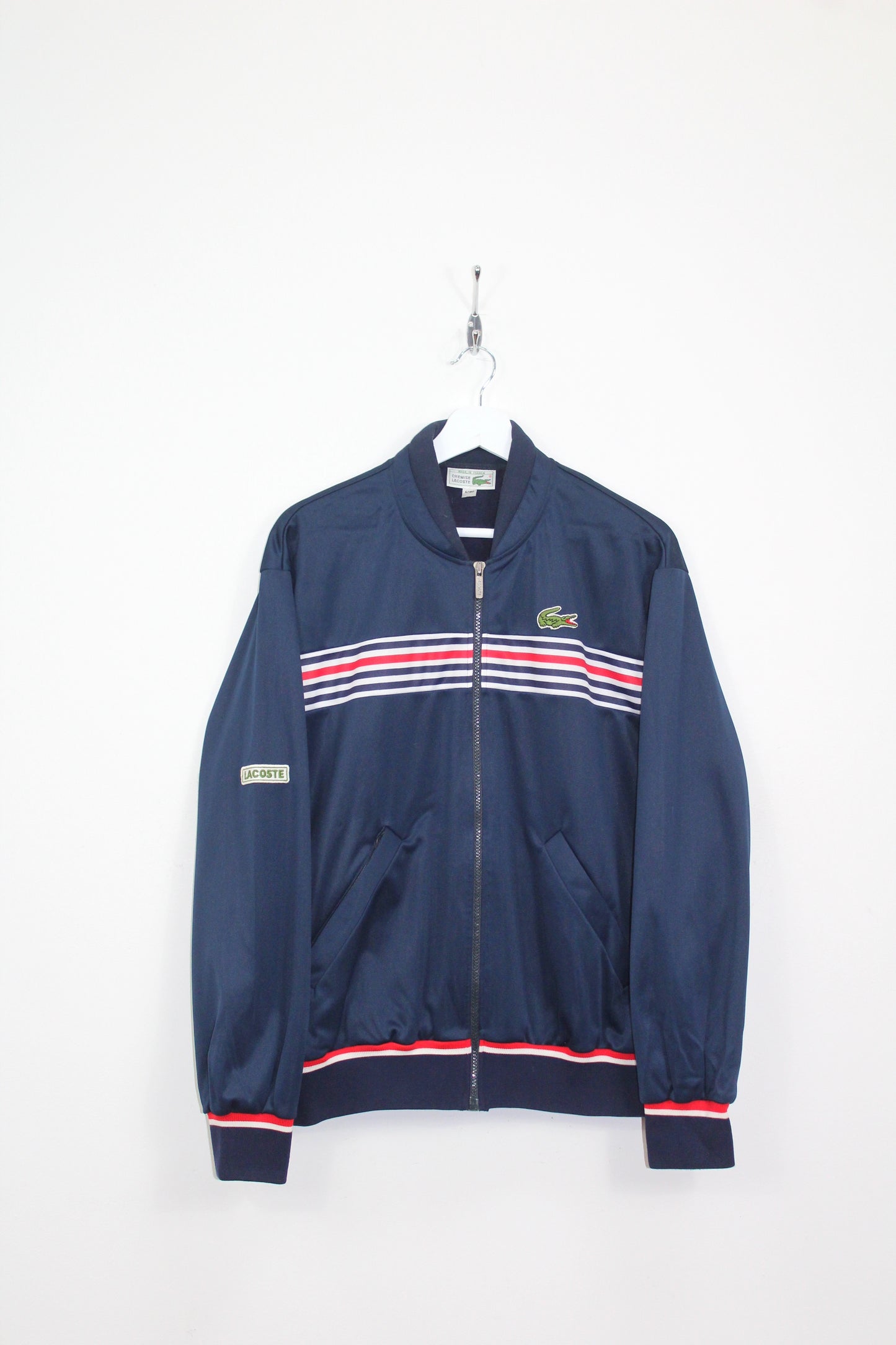 LACOSTE 80'S VINTAGE CHEMISE LACOSTE DOUBLE BADGE 1982 TRACKSUIT TOP JACKET MEDIUM