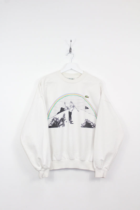 LACOSTE 90'S VINTAGE CHEMISE LACOSTE GOLF SCENE SWEATSHIRT MEDIUM