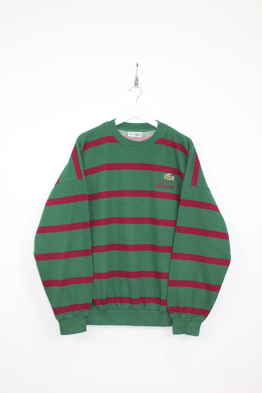 LACOSTE 90'S VINTAGE CHEMISE LACOSTE "LA CHEMISE" STRIPED SWEATSHIRT XL