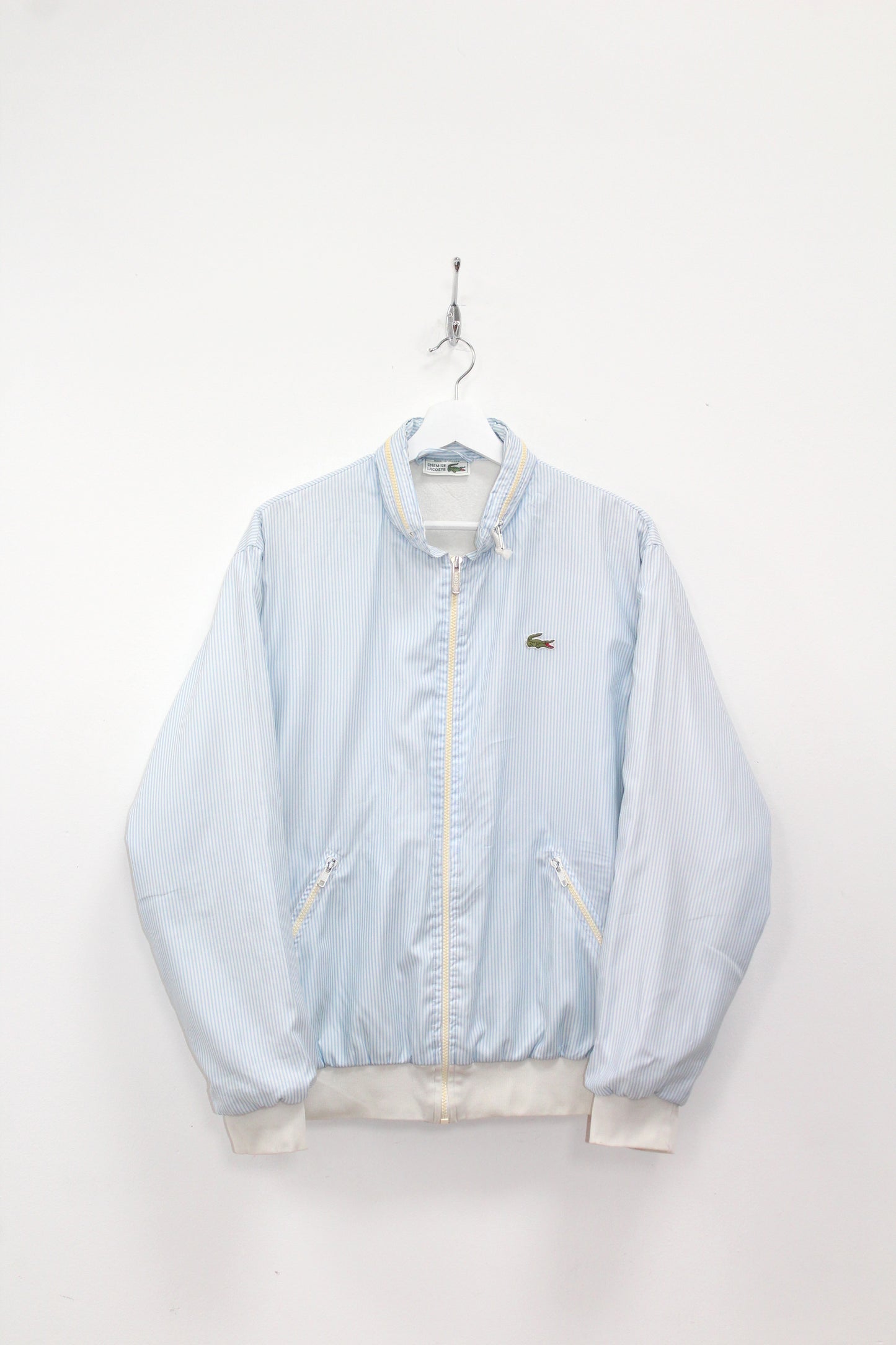 LACOSTE 80'S VINTAGE CHEMISE LACOSTE CANDY STRIPE TRACKSUIT TOP JACKET MEDIUM
