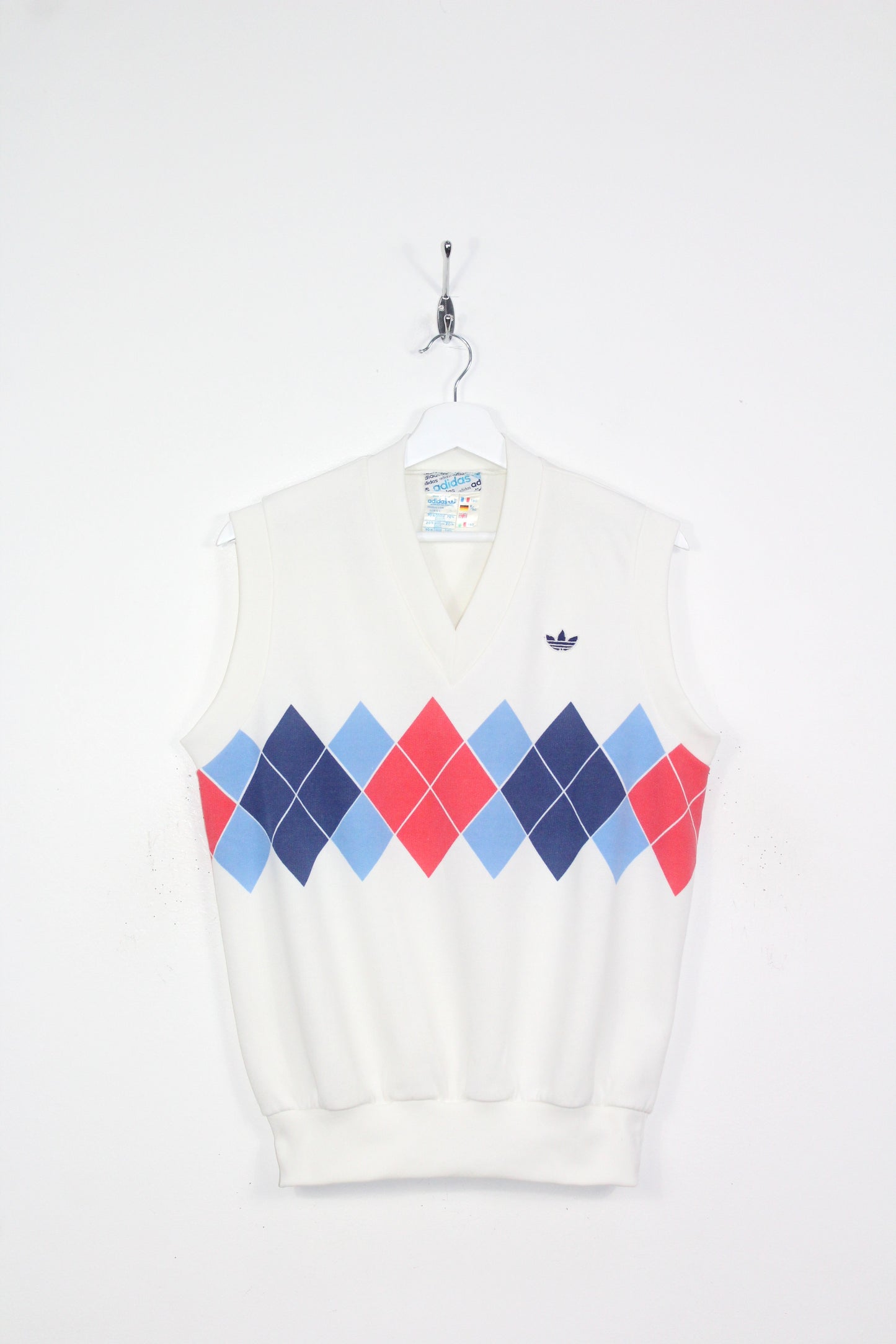 ADIDAS VINTAGE IVAN LENDL 1982 ARGYLE DIAMOND SLEEVELESS SWEATSHIRT LARGE
