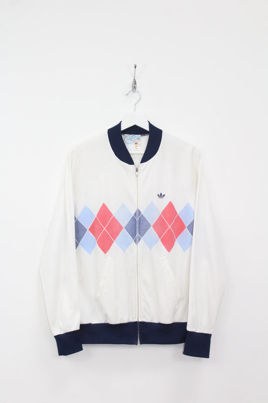 ADIDAS VINTAGE IVAN LENDL ARGYLE DIAMONDS 1982 TENNIS TRACKSUIT TOP JACKET LARGE