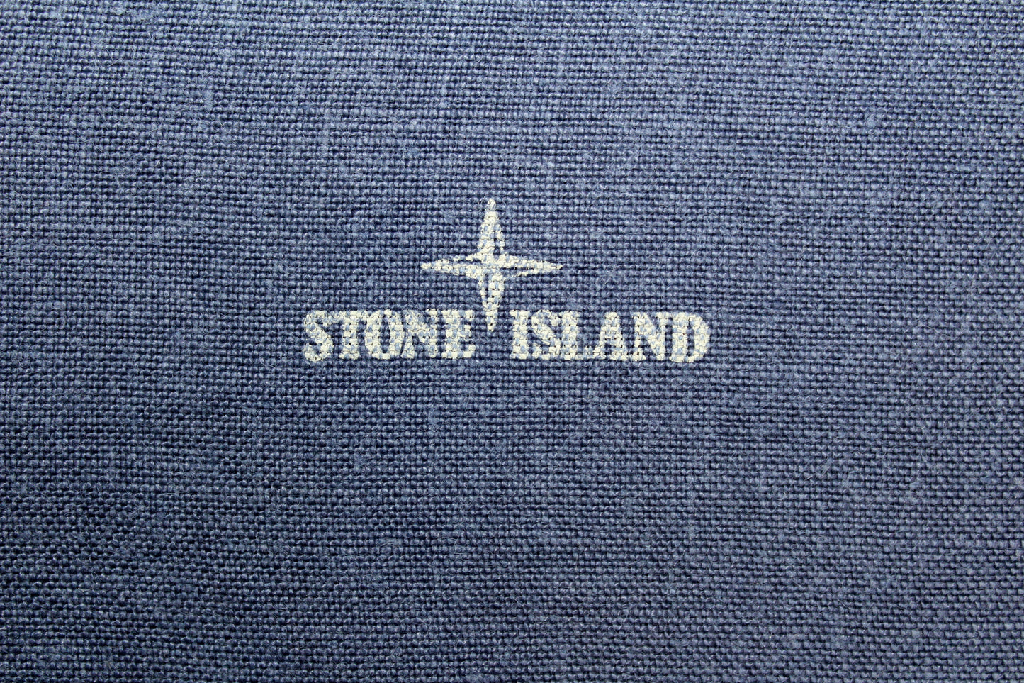 STONE ISLAND MARINA 90'S VINTAGE  SPELL OUT SHORT SLEEVE BUTTON DOWN LINO FLAX SHIRT LARGE