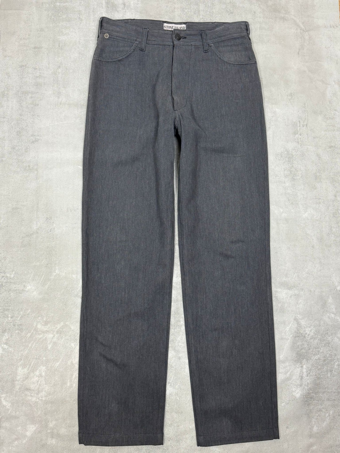 VINTAGE STONE ISLAND MARINA AW 1997 STRAIGHT LEG COTTON TROUSERS W 30" x L 30"