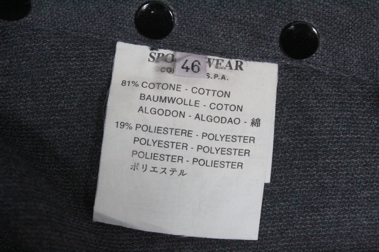 VINTAGE STONE ISLAND MARINA AW 1997 STRAIGHT LEG COTTON TROUSERS W 30" x L 30"