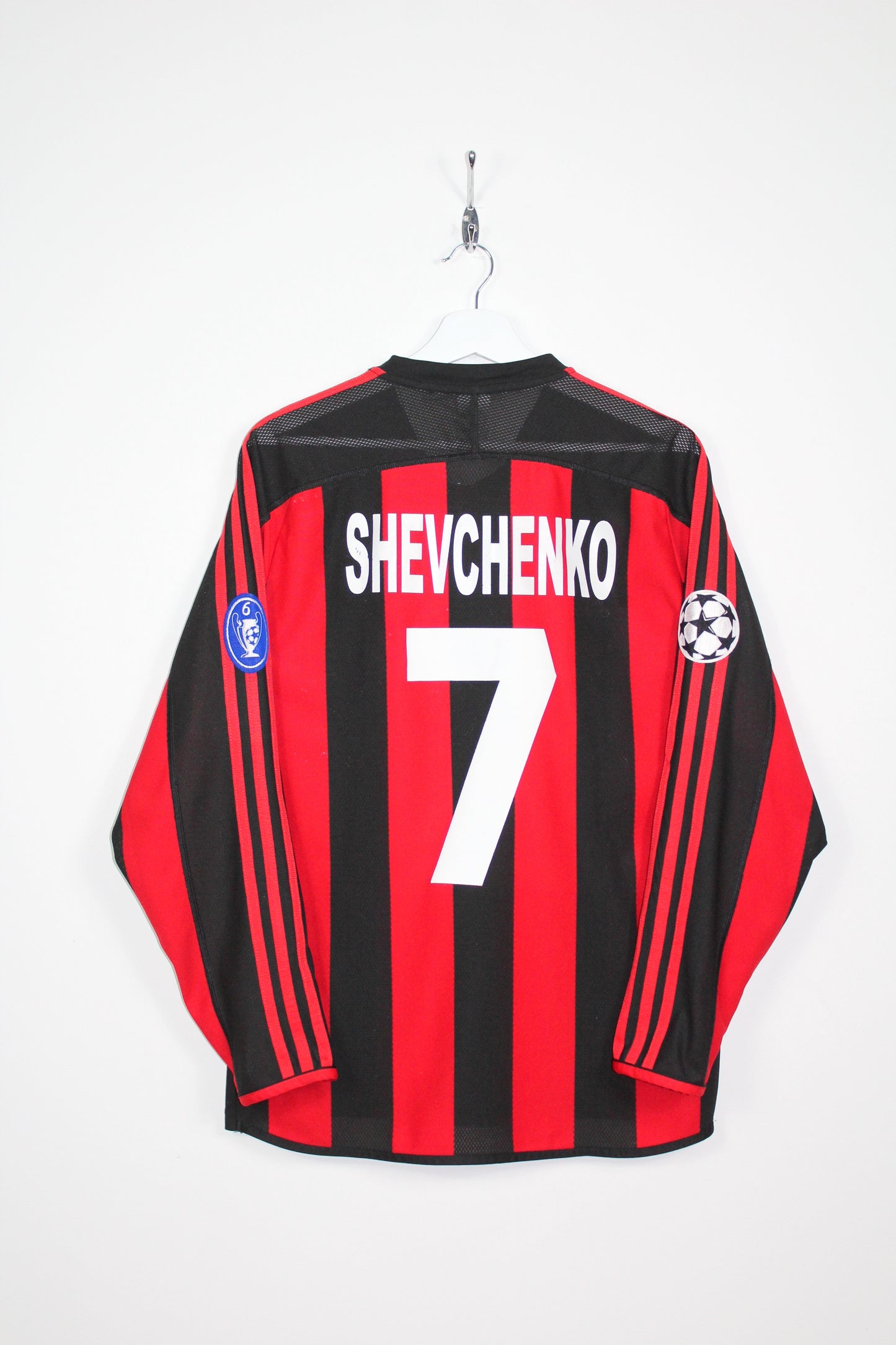 AC MILAN 2003-04 ADIDAS CHAMPIONS LEAGUE L/S HOME FOOTBALL SHIRT SHEVCHENKO #7 SMALL