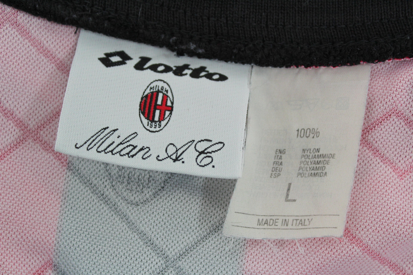 AC MILAN 1994-1995 LOTTO HOME FOOTBALL SHIRT LARGE