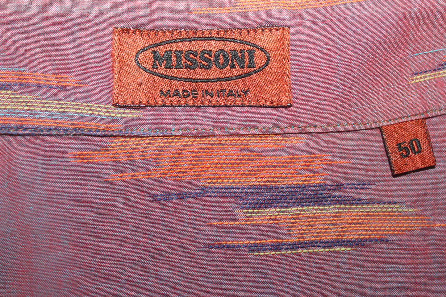 MISSONI 80'S VINTAGE ABSTRACT PATTERN LONG SLEEVE SHIRT LARGE