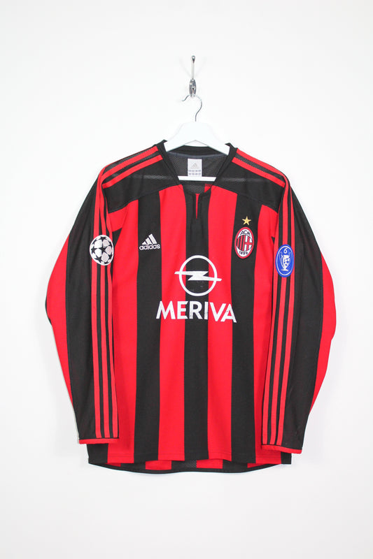 AC MILAN 2003-04 ADIDAS CHAMPIONS LEAGUE L/S HOME FOOTBALL SHIRT SHEVCHENKO #7 SMALL