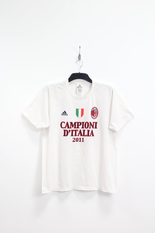 AC MILAN "CAMPIONI D'ITALIA"2011 ADIDAS FOOTBALL T-SHIRT MEDIUM