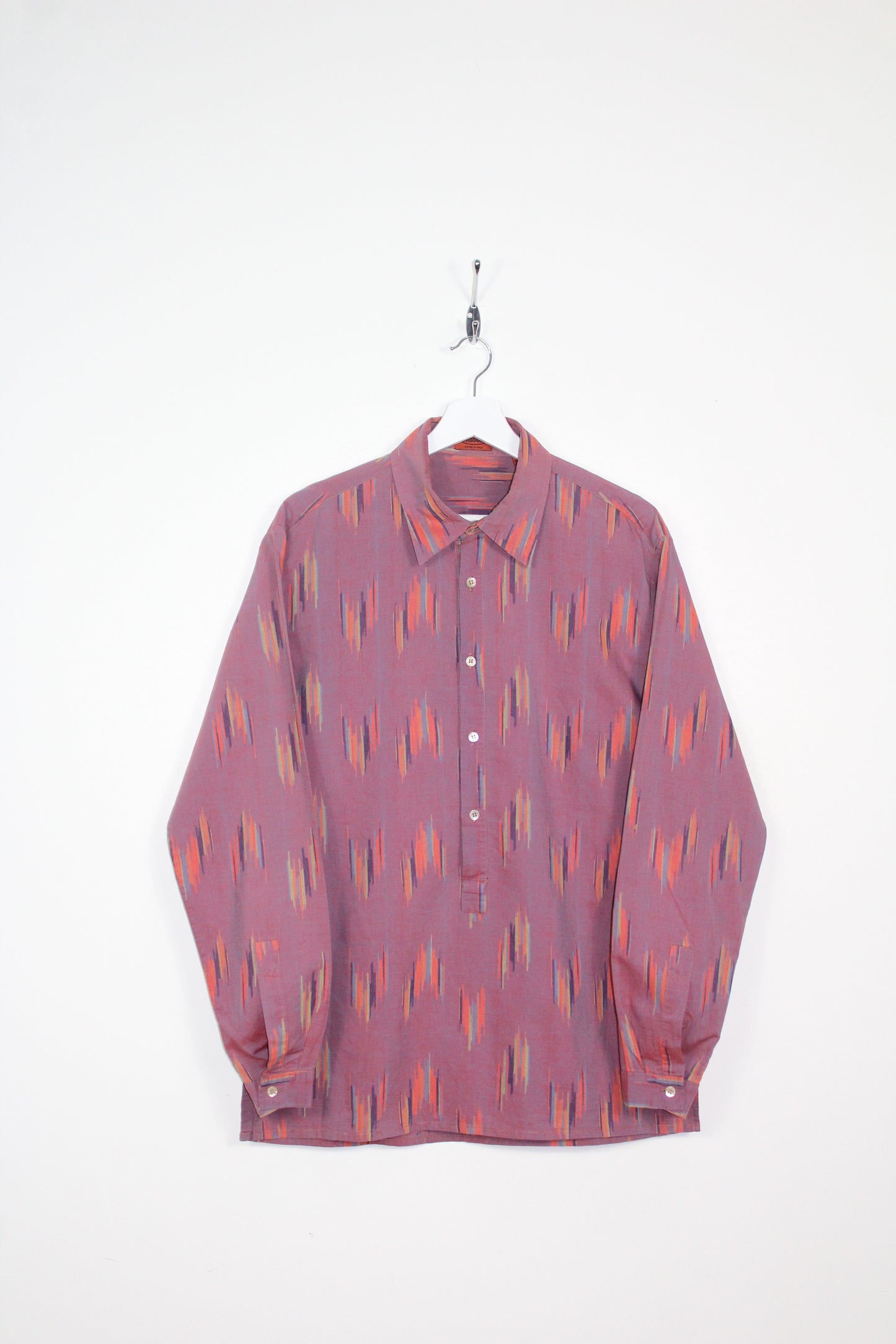MISSONI 80'S VINTAGE ABSTRACT PATTERN LONG SLEEVE SHIRT LARGE
