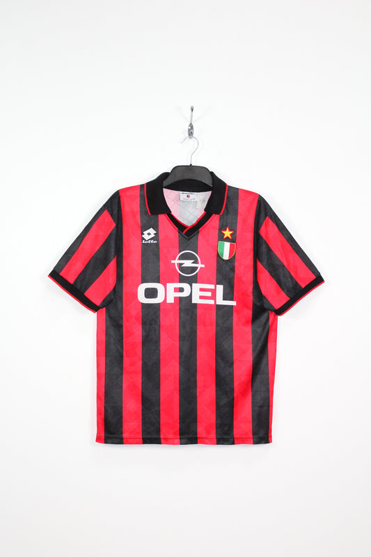 AC MILAN 1994-1995 LOTTO HOME FOOTBALL SHIRT LARGE