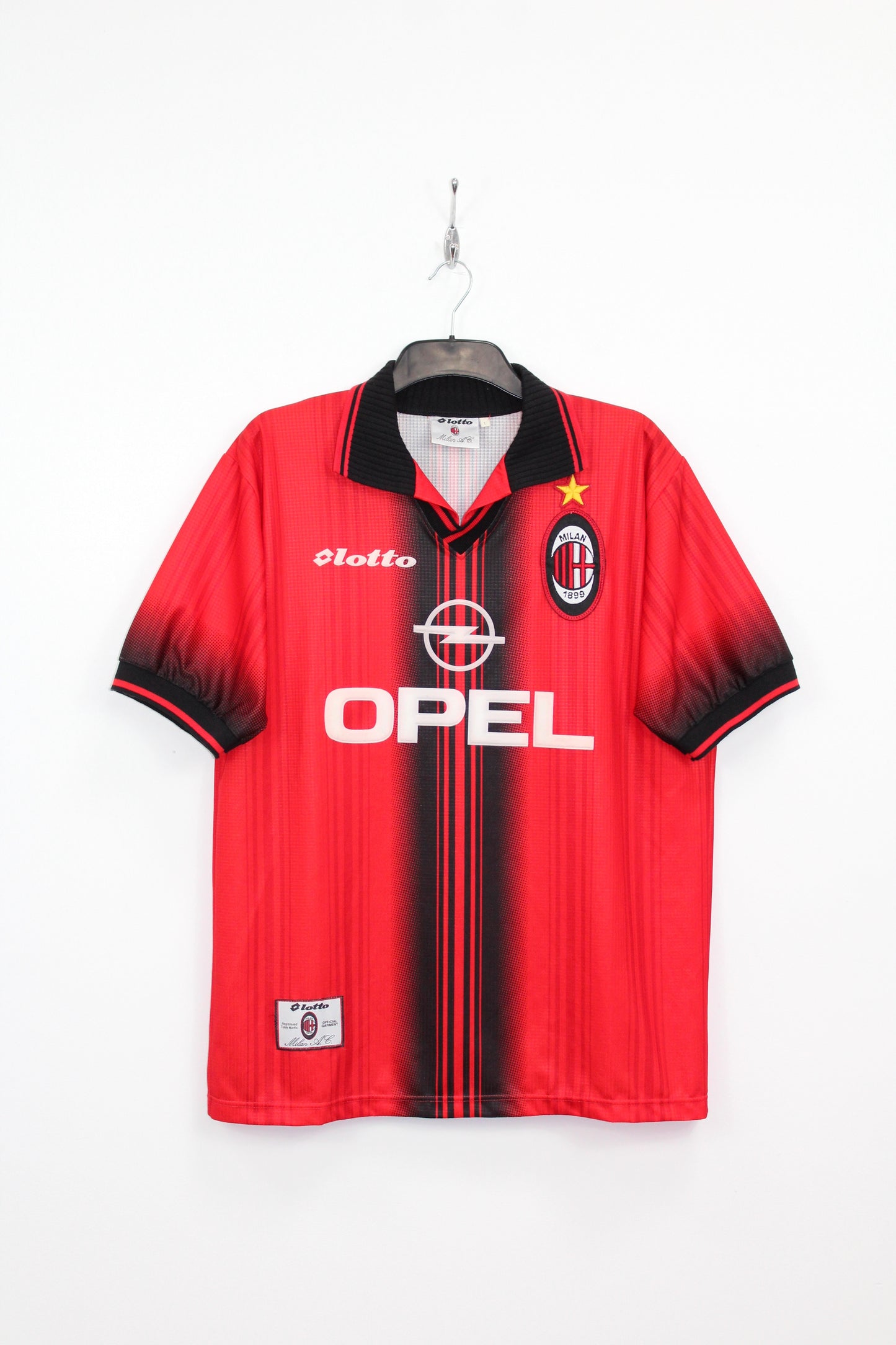 AC MILAN 1997-98 VINTAGE LOTTO FOURTH FOOTBALL SHIRT LARGE