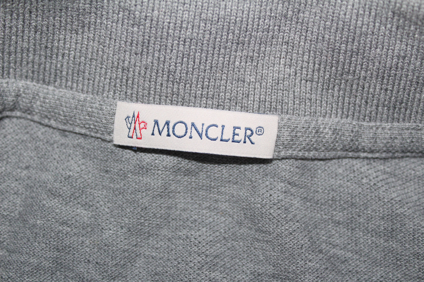 MONCLER TRIPLE LOGO LONG SLEEVE POLO SHIRT MEDIUM