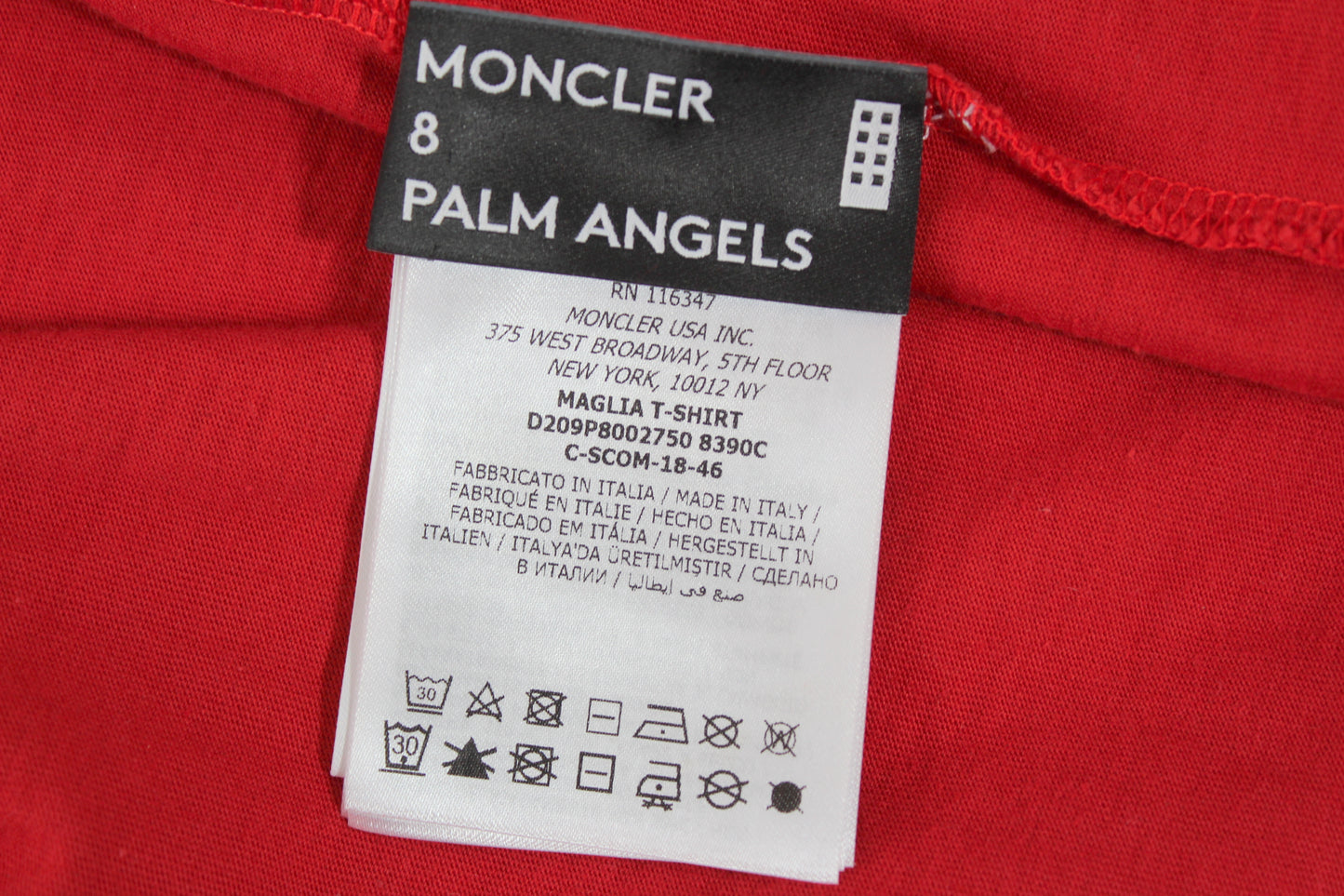 MONCLER GENIUS x PALM ANGELS T-SHIRT SMALL