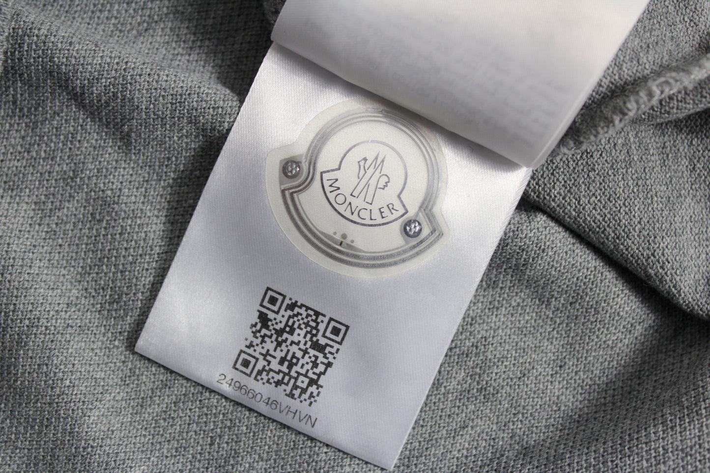 MONCLER TRIPLE LOGO LONG SLEEVE POLO SHIRT MEDIUM