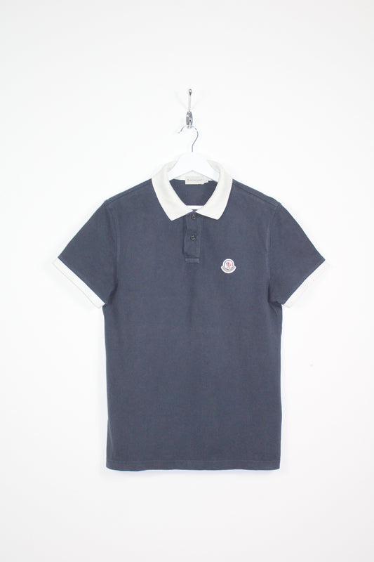 MONCLER EMBROIDERED LOGO SHORT SLEEVE SLIM FIT POLO SHIRT LARGE