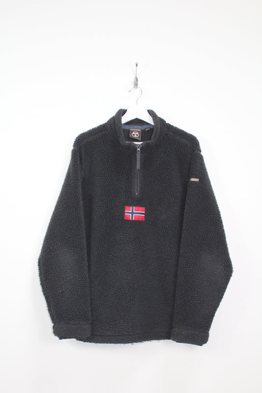 NAPAPIJRI VINTAGE FLAG LOGO SHERPA FLEECE SWEATSHIRT XL