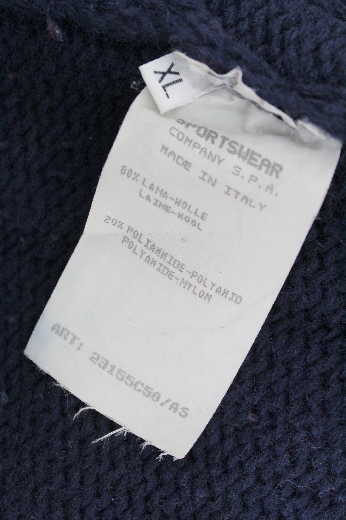 VINTAGE STONE ISLAND AW 1995 WOOL KNIT JUMPER XL