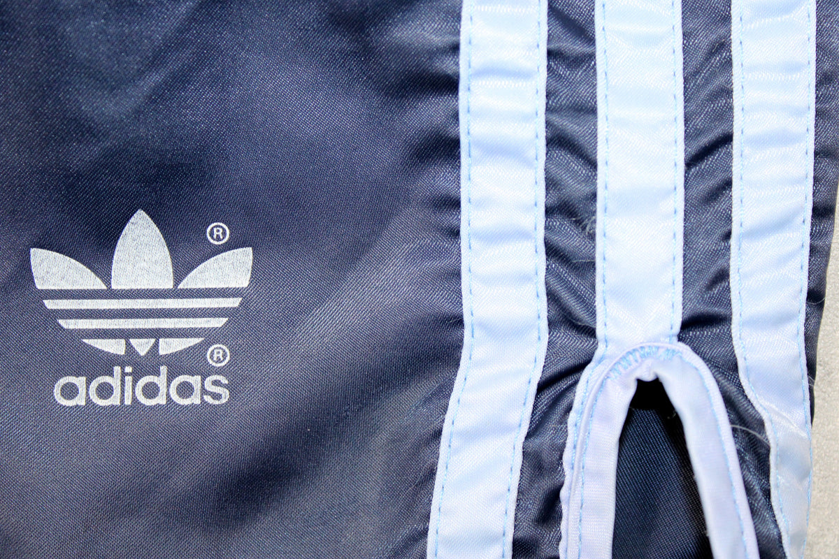 ADIDAS FIRST 80'S VINTAGE SHINY RUNNING SPRINTER NYLON SHORTS LARGE