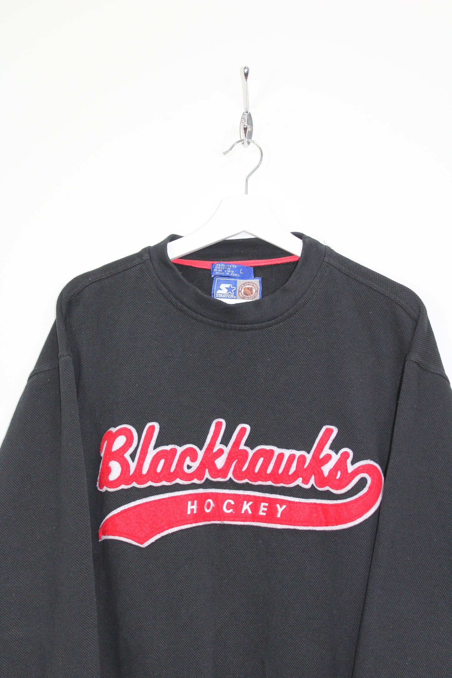 STARTER 90'S VINTAGE CHICAGO BLACKHAWKS NHL HOCKEY SWEATSHIRT LARGE