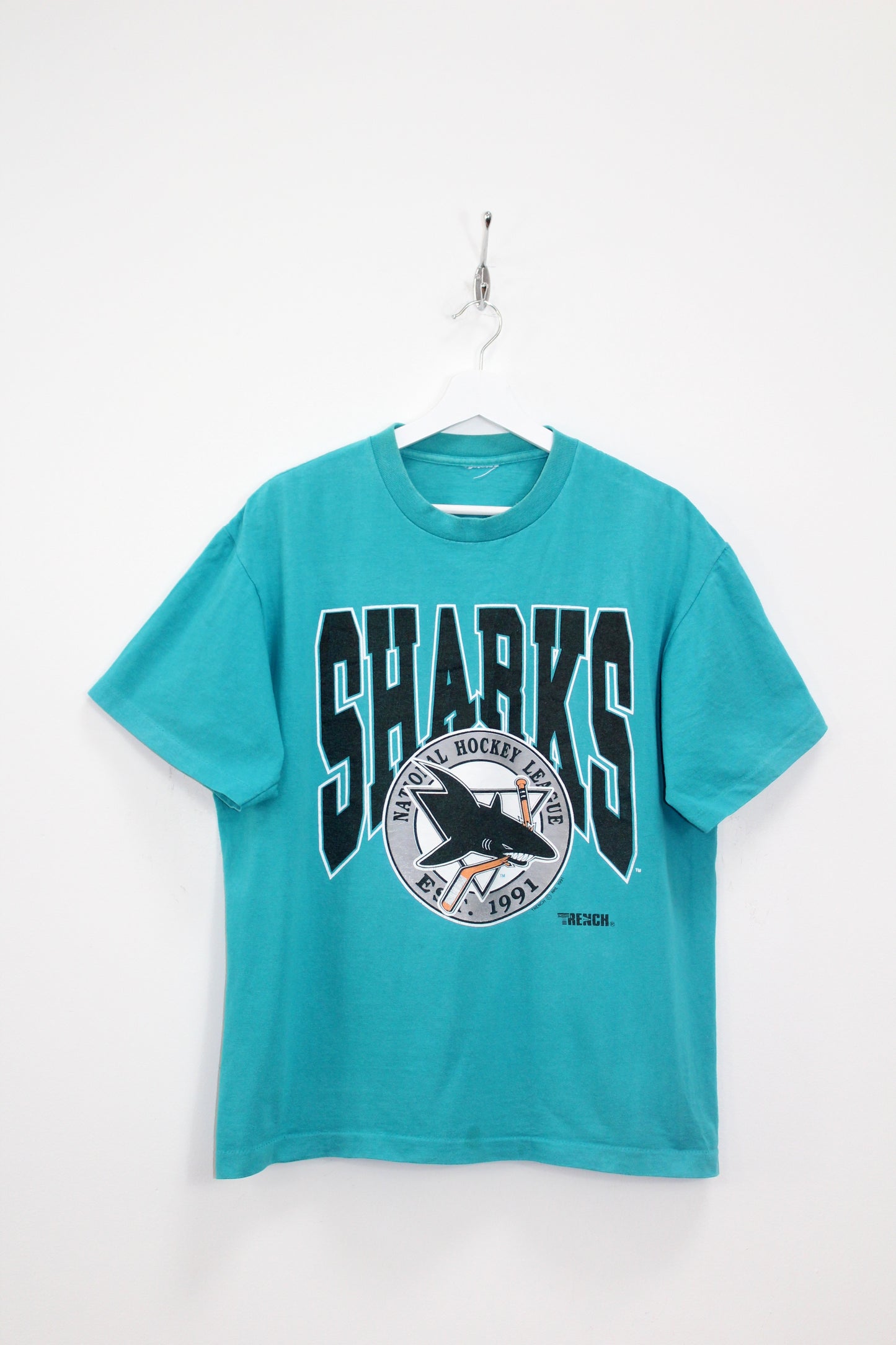 SAN JOSE SHARKS 1991 VINTAGE NHL SINGLE STITCH T-SHIRT XL