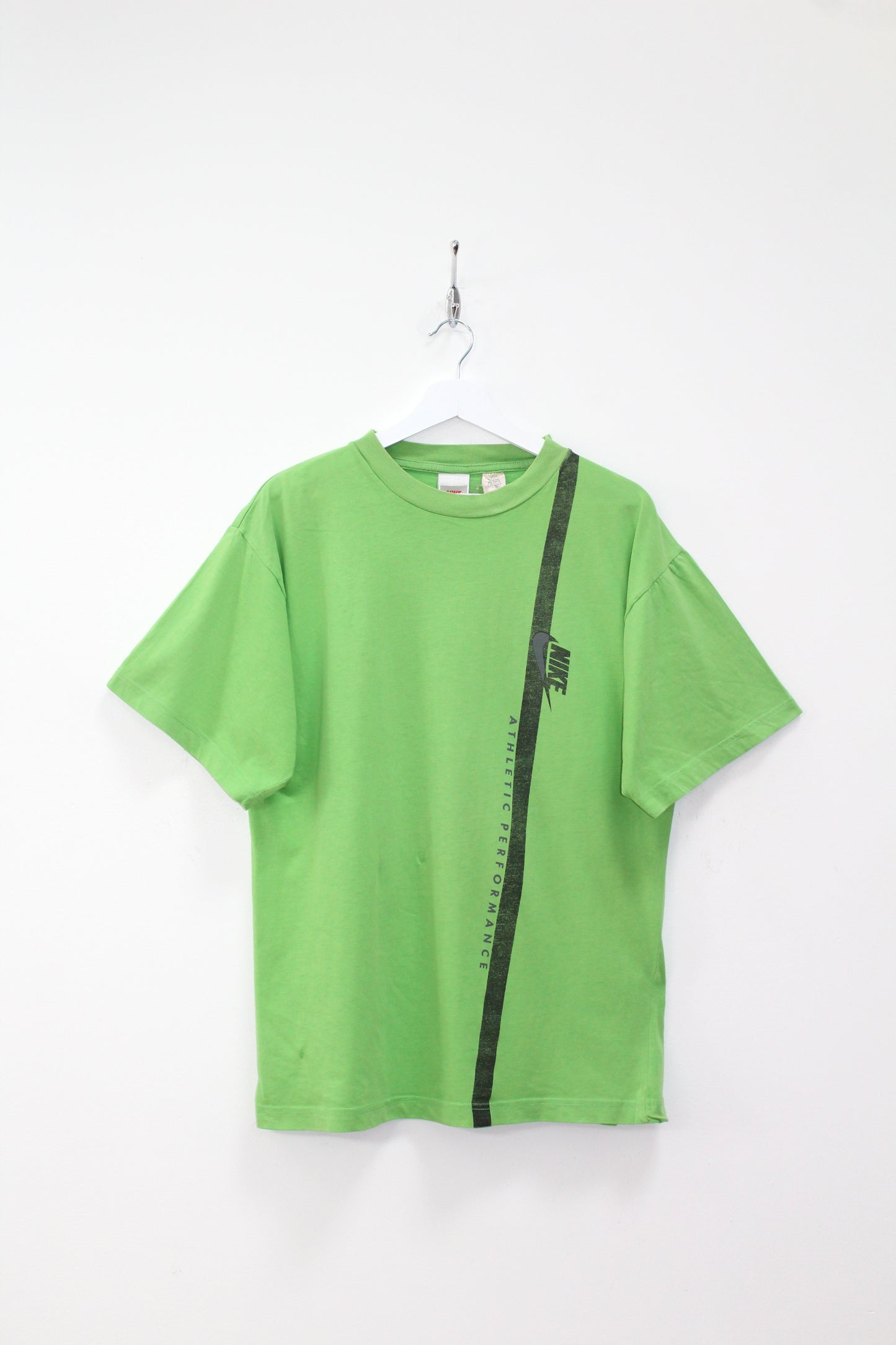 NIKE 80'S VINTAGE ATHLETIC PERFORMANCE GREEN T-SHIRT LARGE