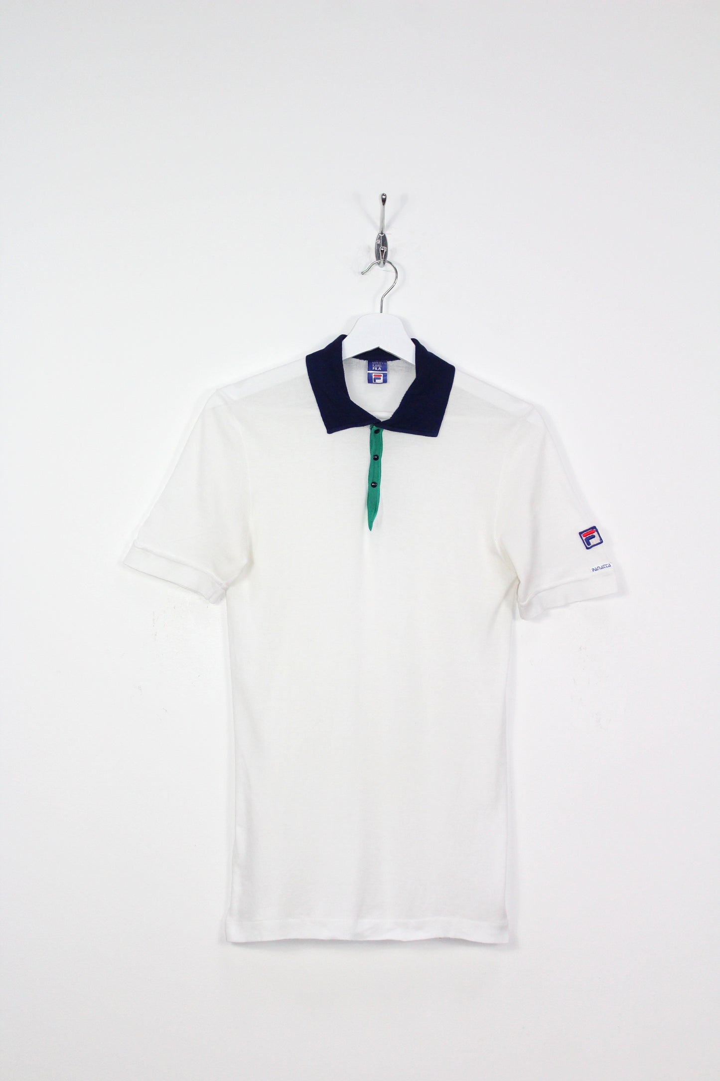 FILA OG 1974 VINTAGE PANATTA SETTANTA WHITE LINE TENNIS POLO SHIRT MEDIUM