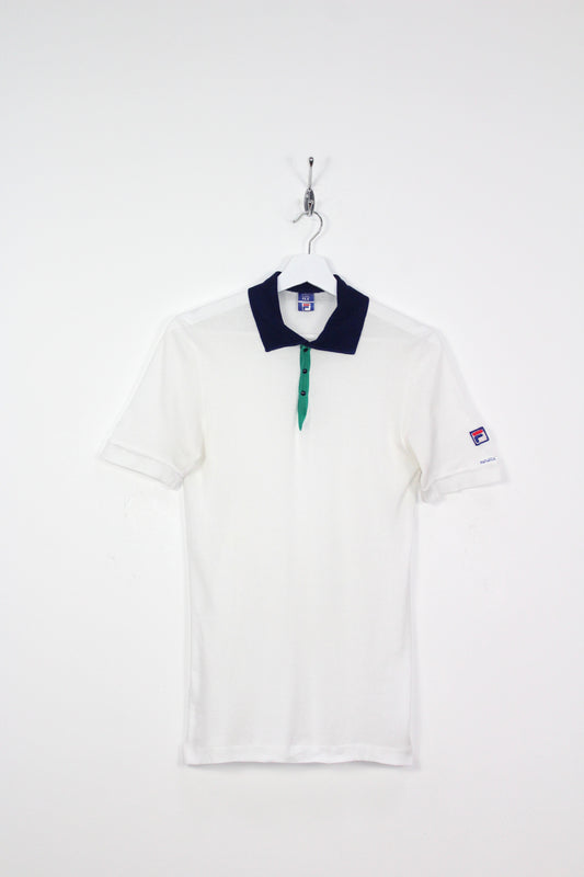 FILA OG 1974 VINTAGE PANATTA SETTANTA WHITE LINE TENNIS POLO SHIRT MEDIUM