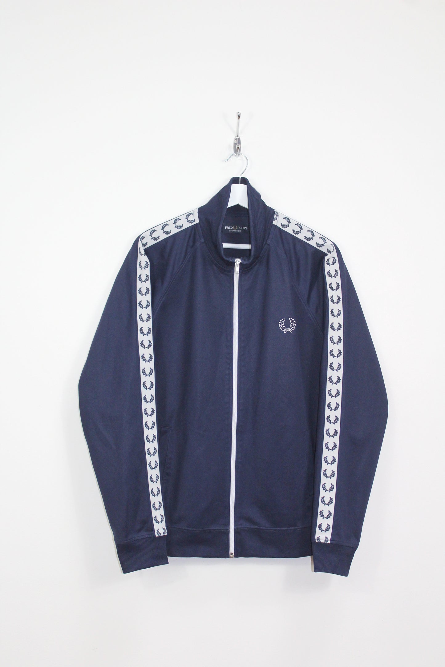 FRED PERRY VINTAGE TAPED LOGO TRACKSUIT TOP JACKET LARGE