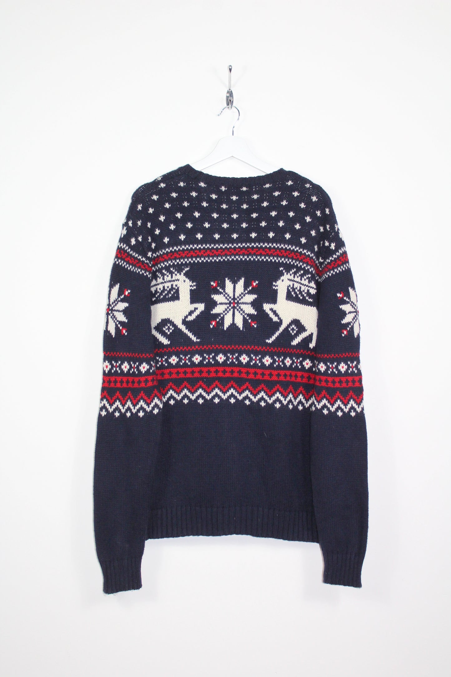 POLO RALPH LAUREN 90'S VINTAGE K SWISS SNOWFLAKE KNIT JUMPER XL