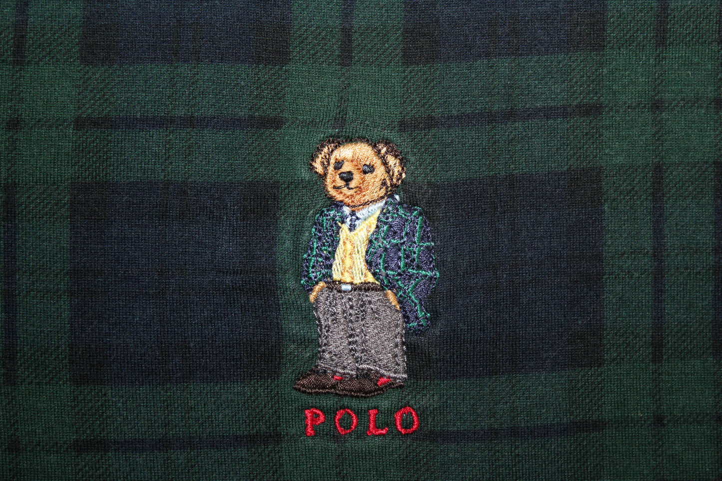 RALPH LAUREN POLO BEAR 90'S VINTAGE CHECKED POLO SHIRT XL