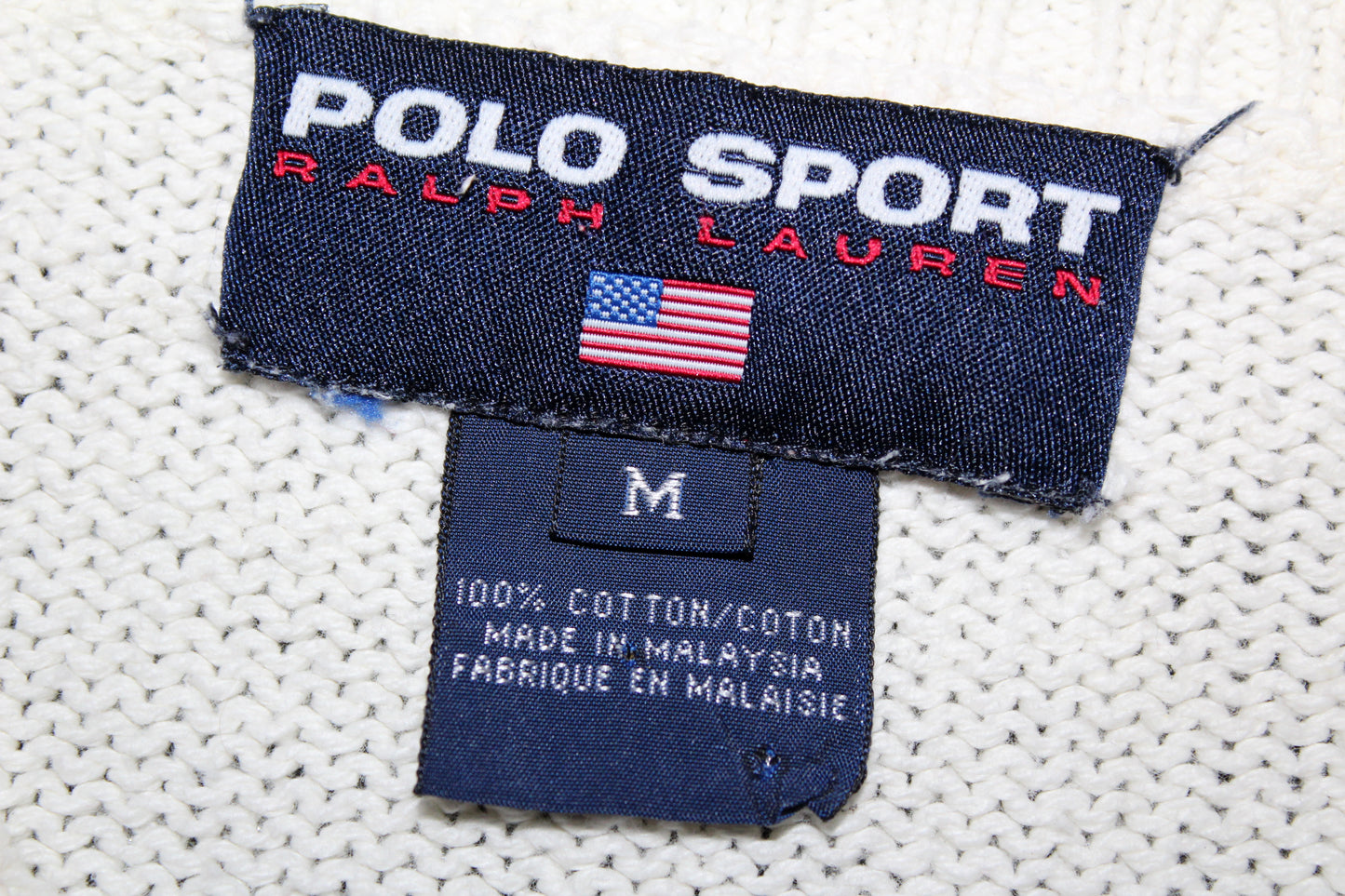 RALPH LAUREN POLO SPORT GOLF BEAR 90'S VINTAGE COTTON KNIT JUMPER MEDIUM