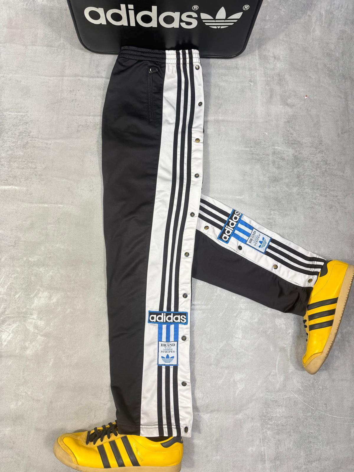 ADIDAS 90'S VINTAGE  POPPERS TRACKSUIT BOTTOMS POPPERS BOTTOMS D4 MEDIUM